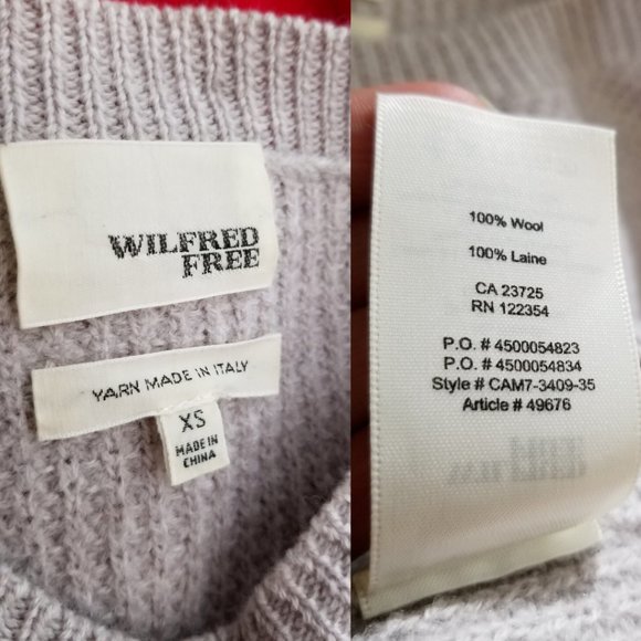 Wilfred Free 100% Wool Waffle Knit Crewneck Isabelli Sweater - Picture 5 of 5